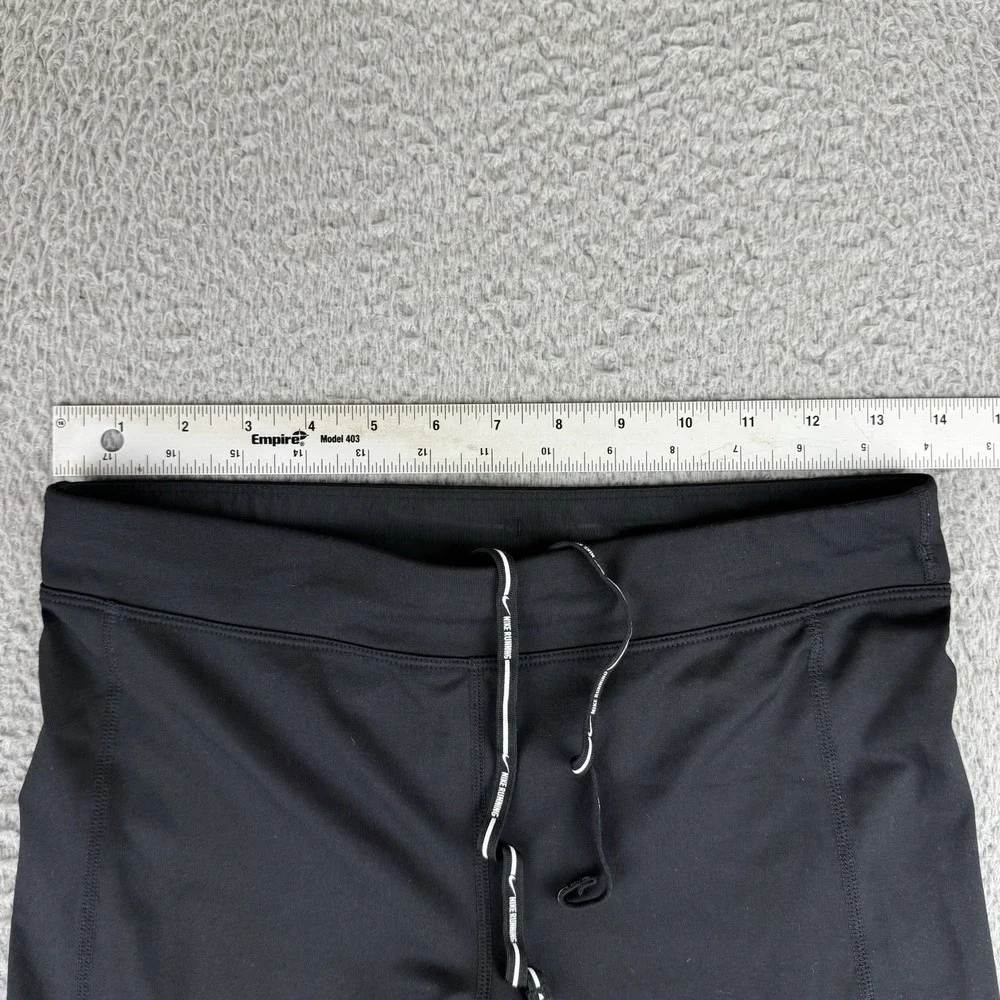 Nike Running‎ Dri-Fit Black Pull-On Drawstring Compression Capris Size Medium